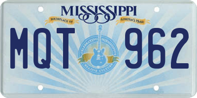 MS license plate MQT962