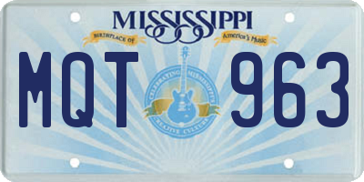 MS license plate MQT963