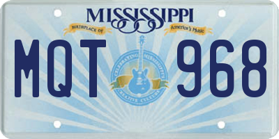MS license plate MQT968