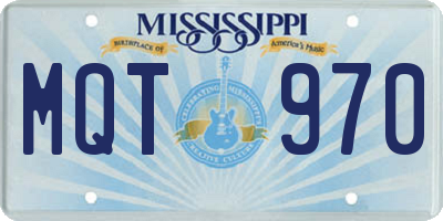 MS license plate MQT970