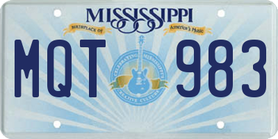MS license plate MQT983