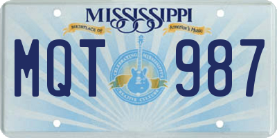 MS license plate MQT987
