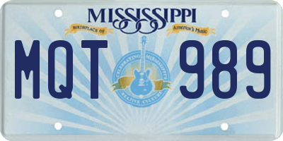 MS license plate MQT989