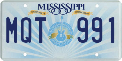 MS license plate MQT991