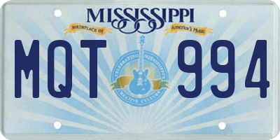 MS license plate MQT994