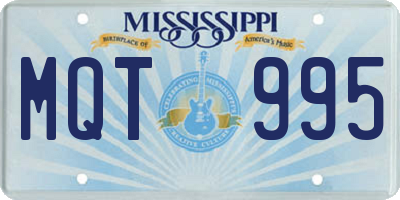 MS license plate MQT995