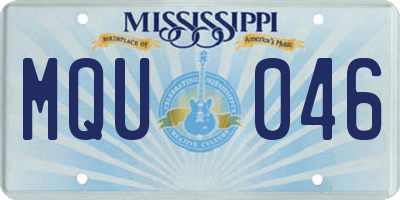 MS license plate MQU046