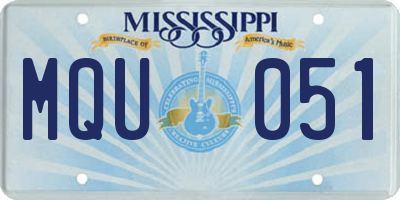 MS license plate MQU051