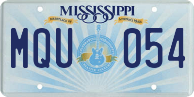 MS license plate MQU054
