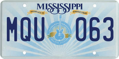 MS license plate MQU063