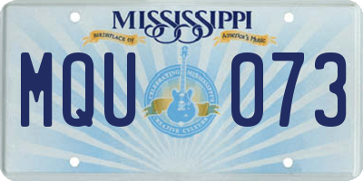 MS license plate MQU073