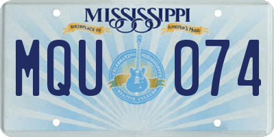 MS license plate MQU074