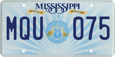 MS license plate MQU075