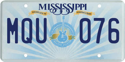 MS license plate MQU076
