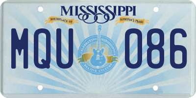 MS license plate MQU086