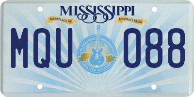 MS license plate MQU088
