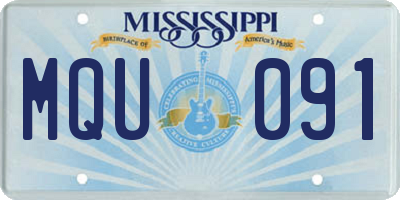 MS license plate MQU091