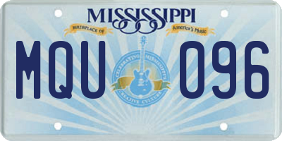 MS license plate MQU096
