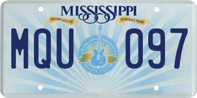 MS license plate MQU097