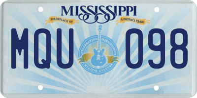 MS license plate MQU098