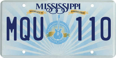 MS license plate MQU110