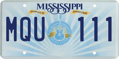 MS license plate MQU111