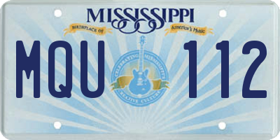 MS license plate MQU112