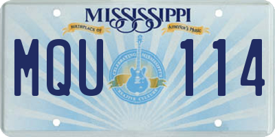MS license plate MQU114