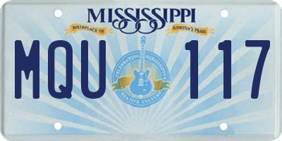 MS license plate MQU117