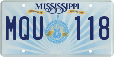 MS license plate MQU118