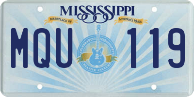 MS license plate MQU119