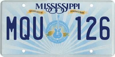 MS license plate MQU126