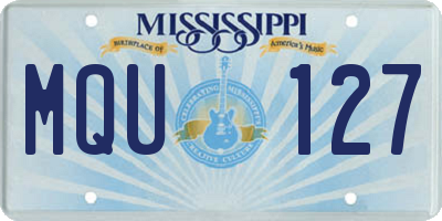 MS license plate MQU127