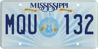 MS license plate MQU132