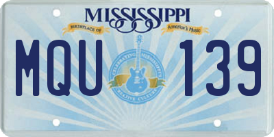 MS license plate MQU139