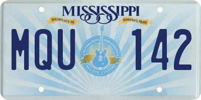 MS license plate MQU142