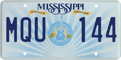 MS license plate MQU144