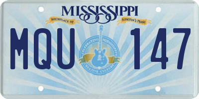 MS license plate MQU147