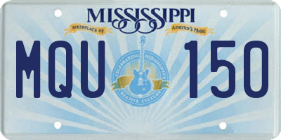 MS license plate MQU150
