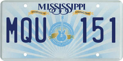 MS license plate MQU151