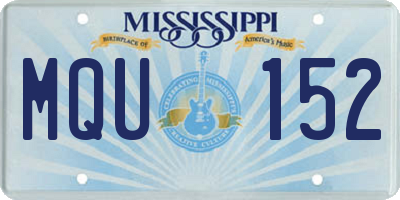 MS license plate MQU152