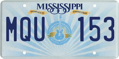 MS license plate MQU153