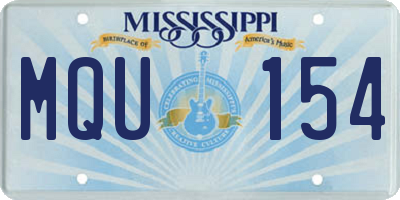 MS license plate MQU154