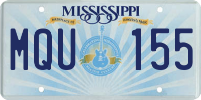 MS license plate MQU155