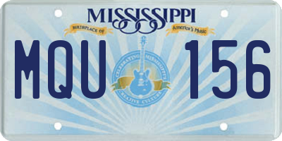 MS license plate MQU156