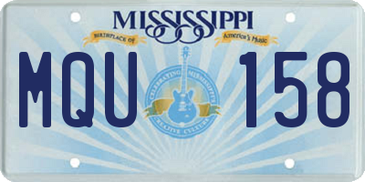 MS license plate MQU158