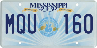MS license plate MQU160