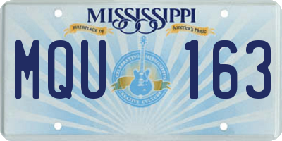 MS license plate MQU163