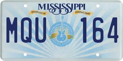 MS license plate MQU164
