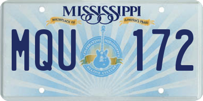MS license plate MQU172